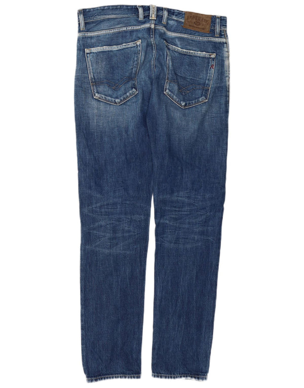 Jeans slim da uomo Replay W33 L32 cotone blu