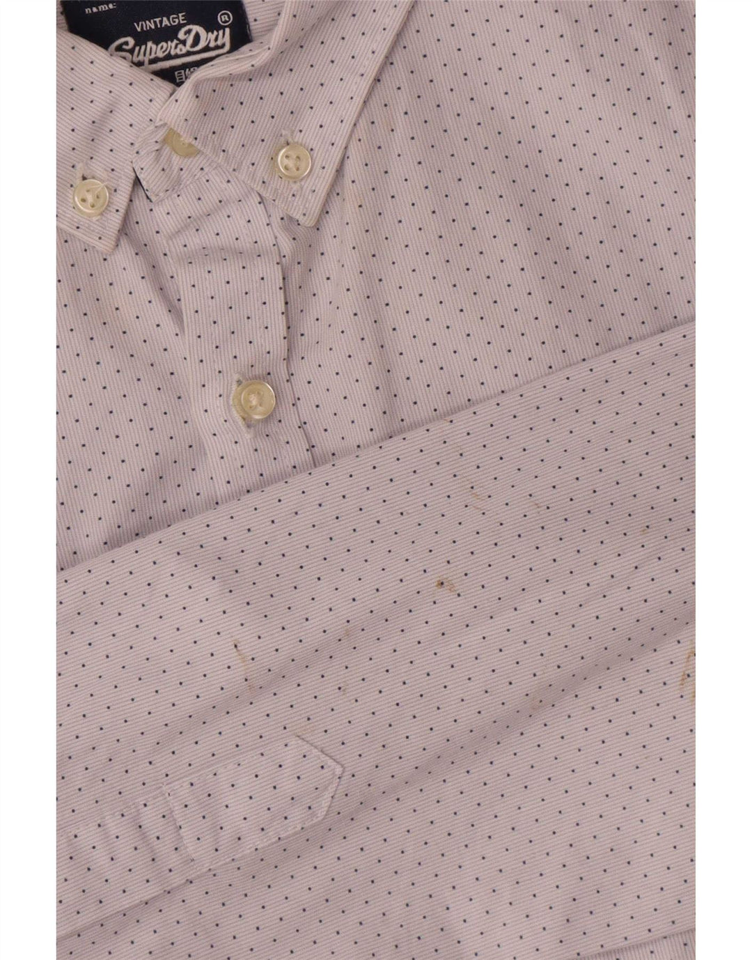Camicia da uomo Superdry in cotone maculato bianco medio