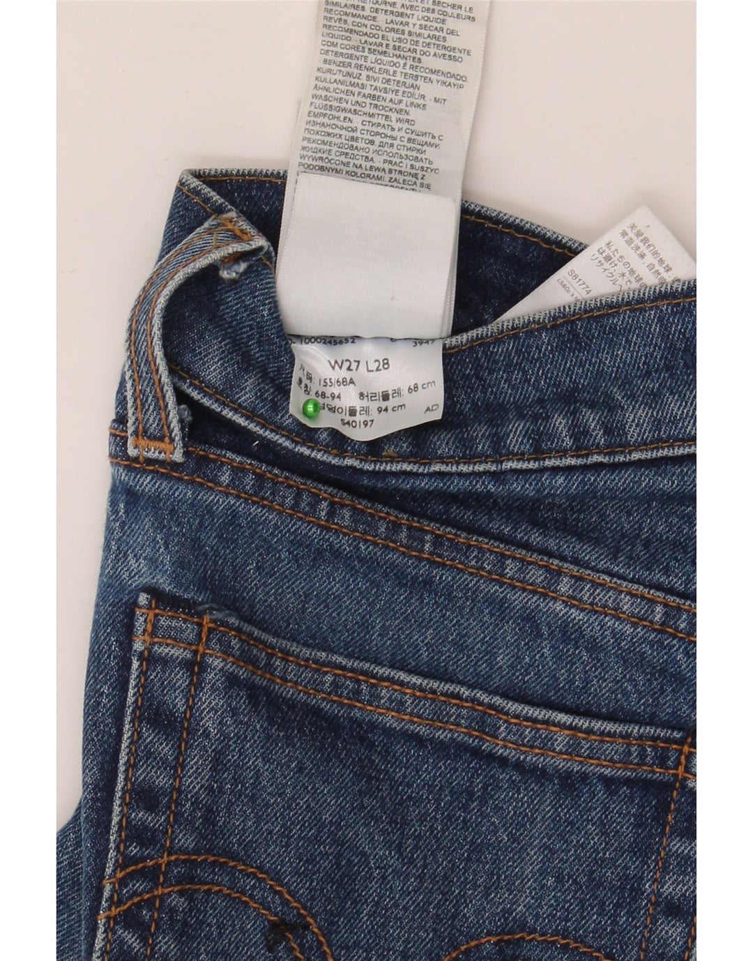 Jeans dritti da donna Levi's W27 L28 cotone blu