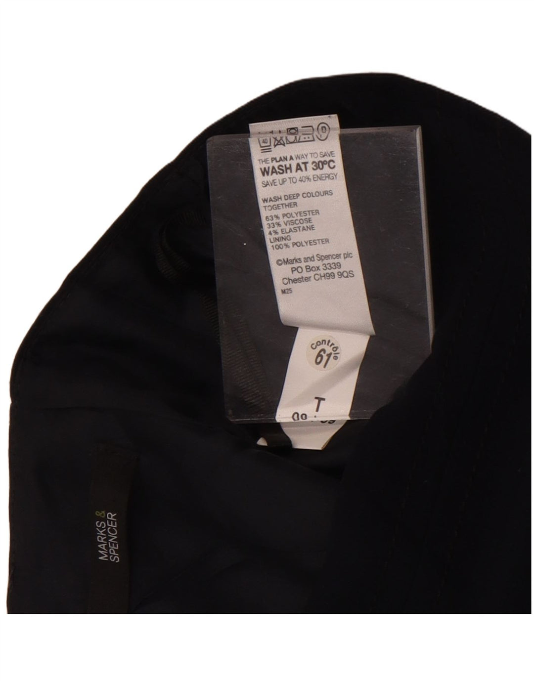 Gonna a tubino da donna Marks & Spencer UK 8 piccola W26 poliestere blu navy