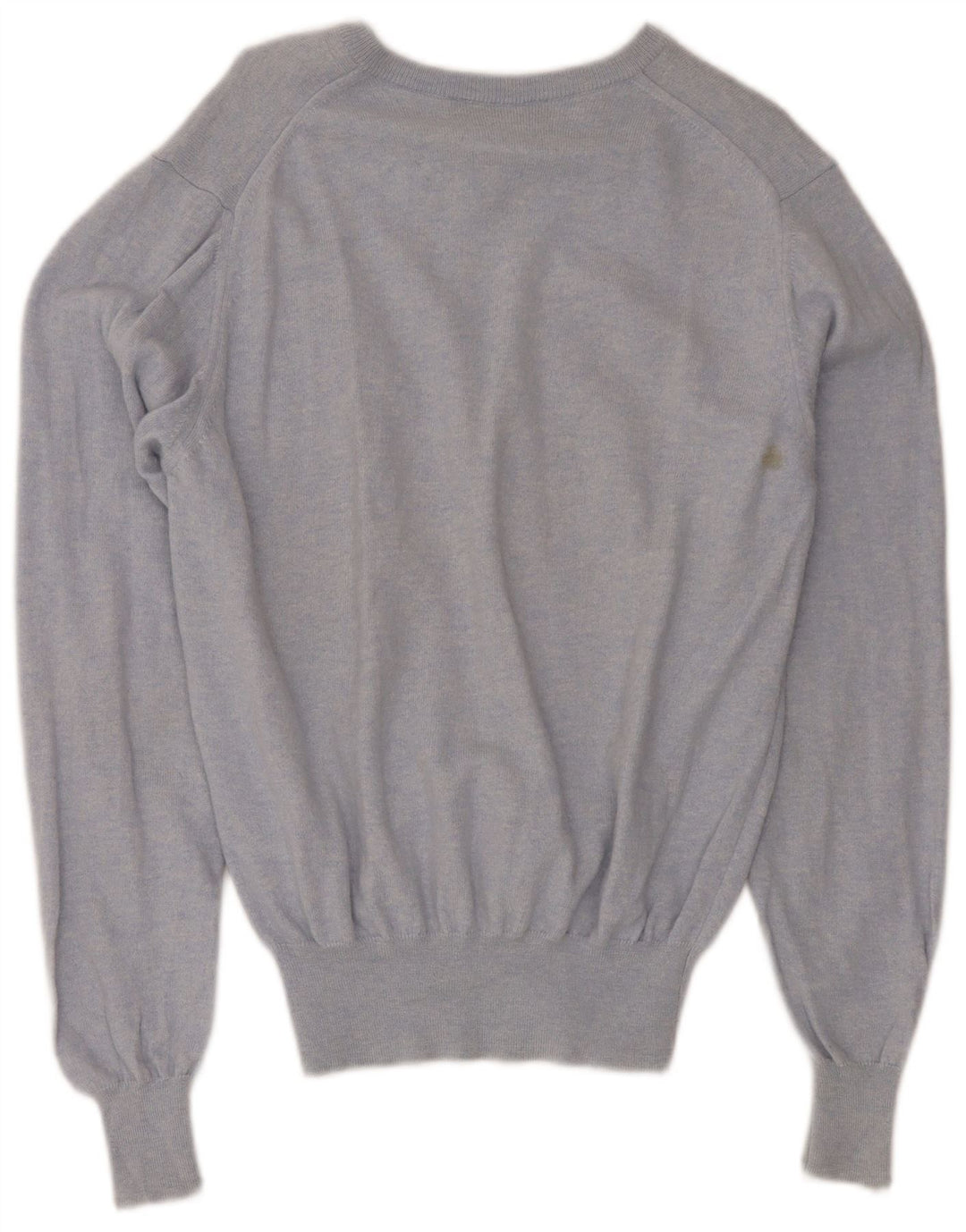FRED PERRY Mens V-Neck Jumper Sweater Small Blue Wool