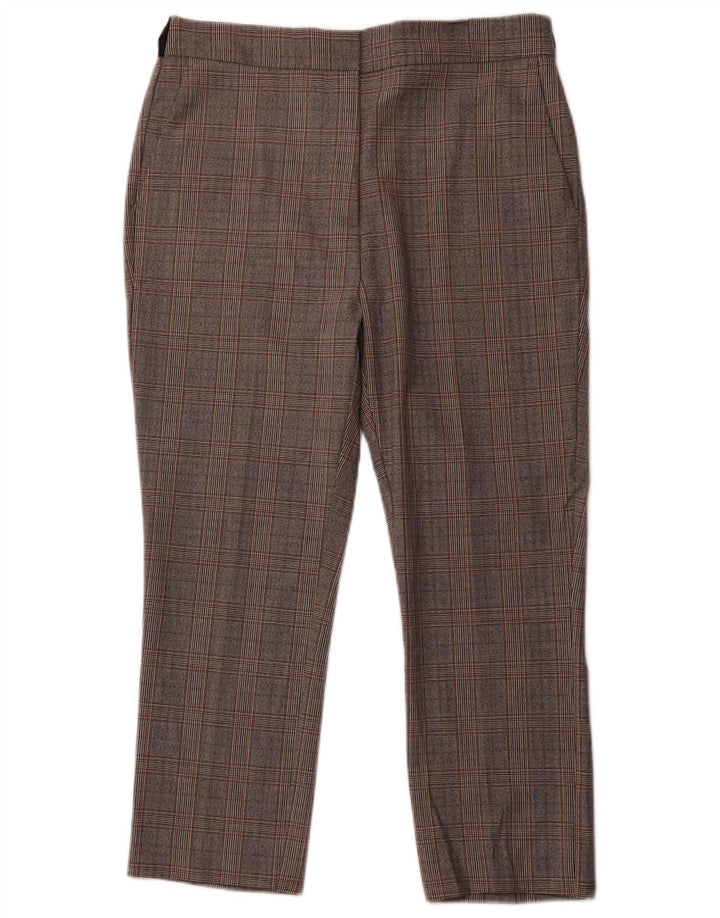 Pantaloni corti affusolati da donna ZARA XL W32 L24 poliestere pied de poule grigio
