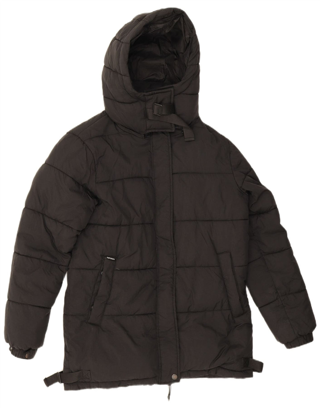 Giacca imbottita oversize con cappuccio da donna Superdry UK 8 Small Nylon nero