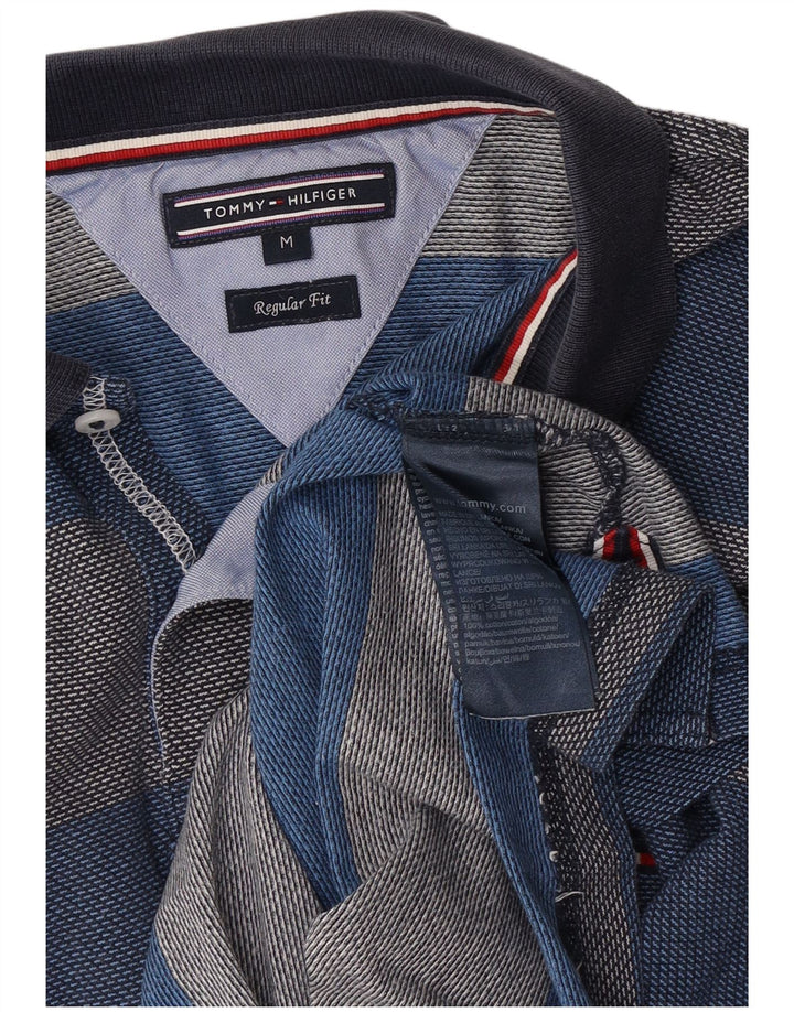 Polo da uomo Tommy Hilfiger Regular Fit in cotone a righe blu medio