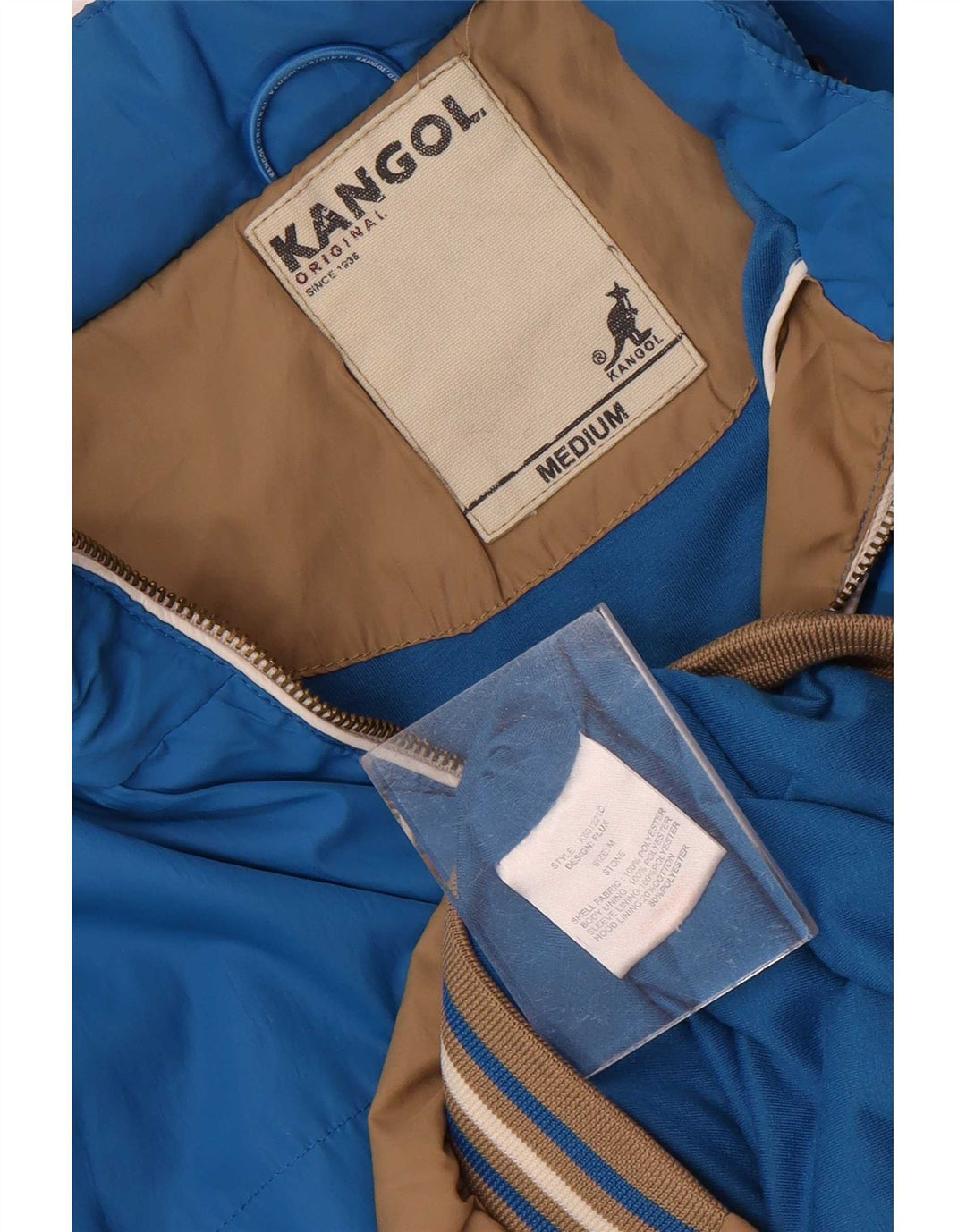 Giubbotto bomber con cappuccio da uomo Kangol UK 38 Poliestere color block marrone medio