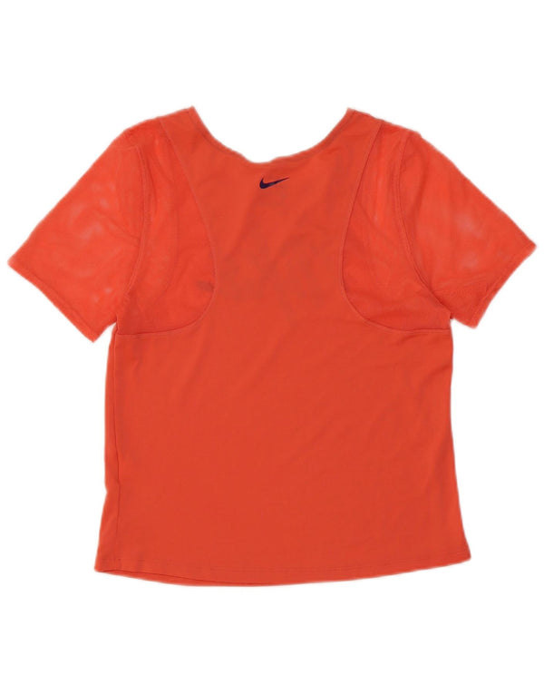 T-shirt grafica NIKE Dri Fit Crop da donna, taglia piccola, UK 10, arancione