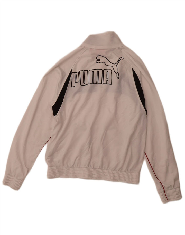 PUMA Boys Graphic Tracksuit Top Jacket 11-12 Years  White Colourblock
