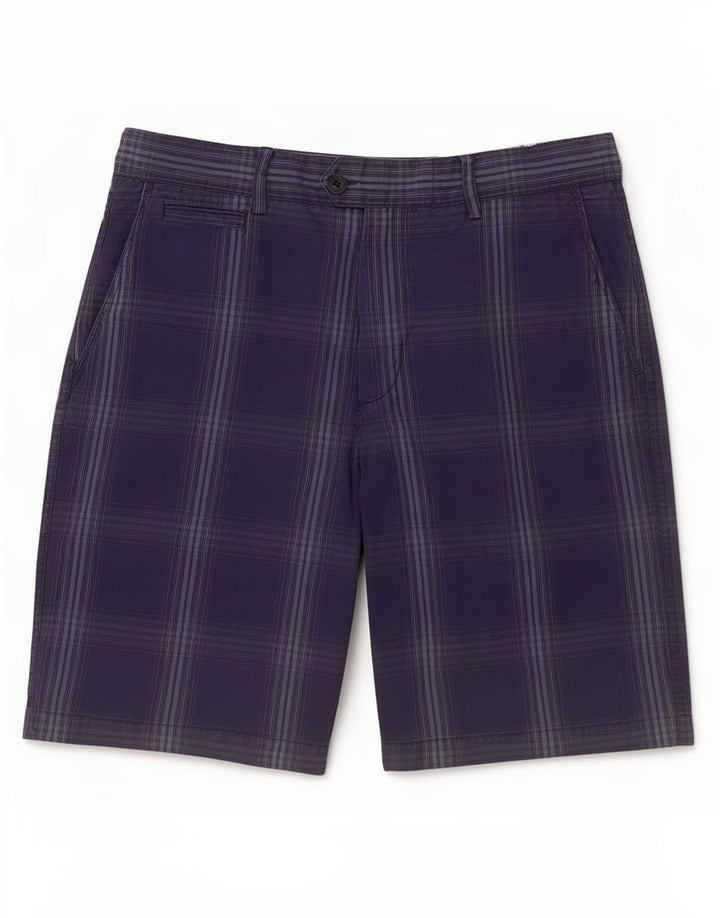 Pantaloncini chino da uomo Marks & Spencer grandi W34 in cotone a quadri blu