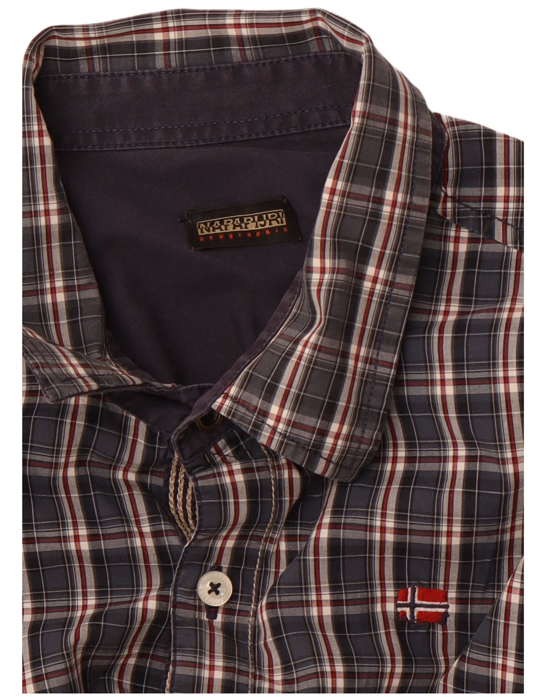 Camicia da uomo NAPAPIJRI a quadri blu navy medio