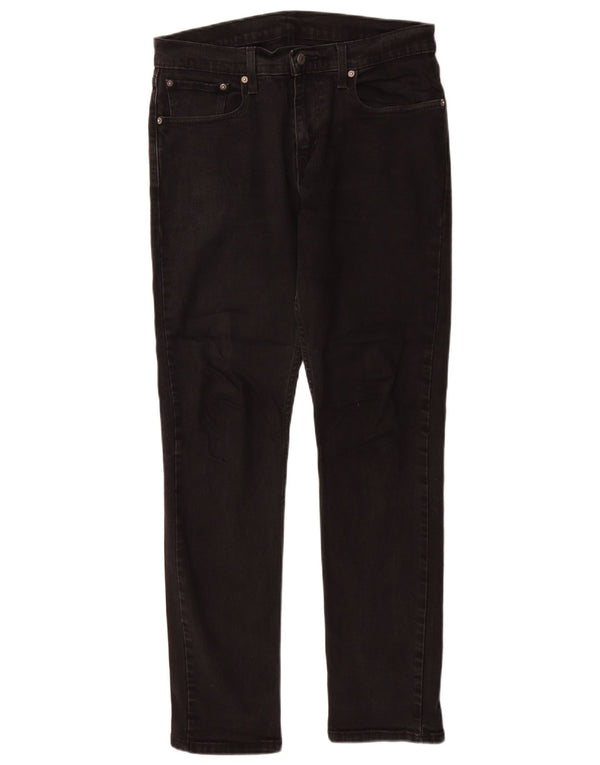 LEVI'S Jeans da uomo 502 affusolati W32 L31 cotone nero