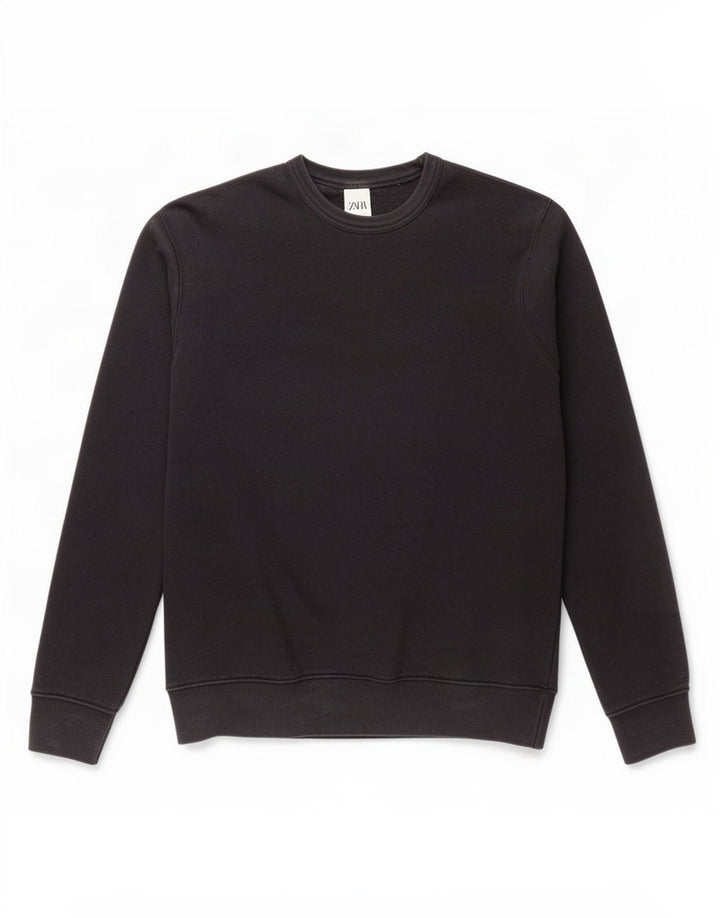 Felpa Zara Uomo Maglione Grande Cotone Nero