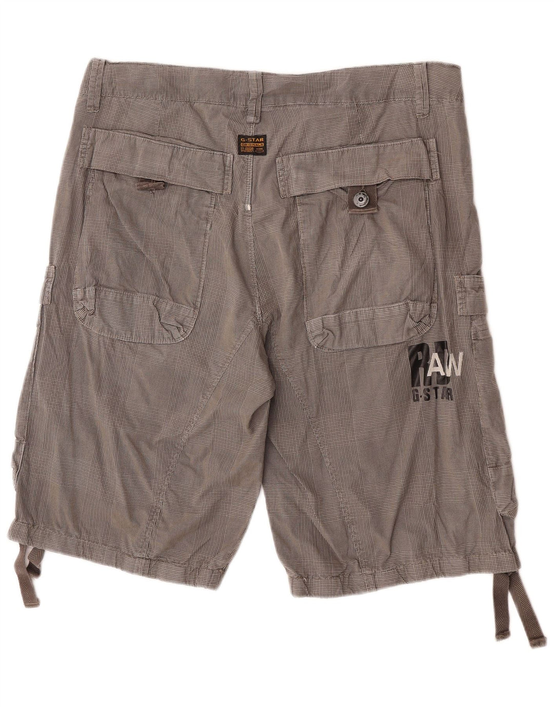 Pantaloncini cargo da uomo G-Star W34 cotone a quadri grigi grandi