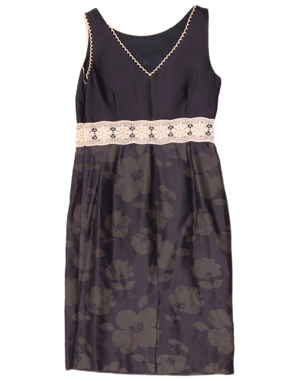 Abito tubino da donna Fenn Wright Manson UK 10 piccolo floreale blu navy