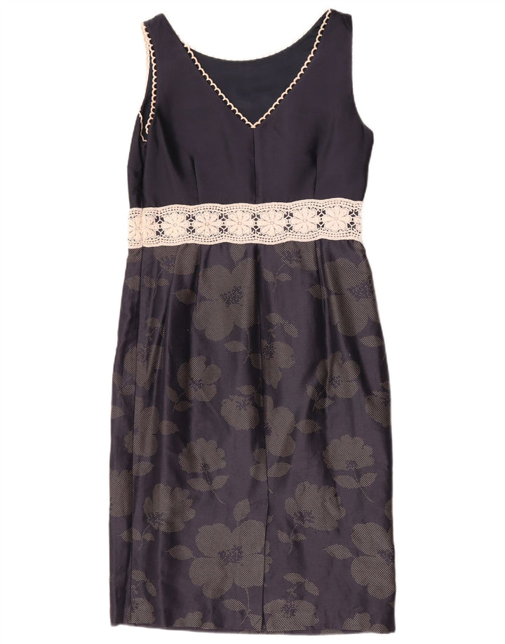 Abito tubino da donna Fenn Wright Manson UK 10 piccolo floreale blu navy