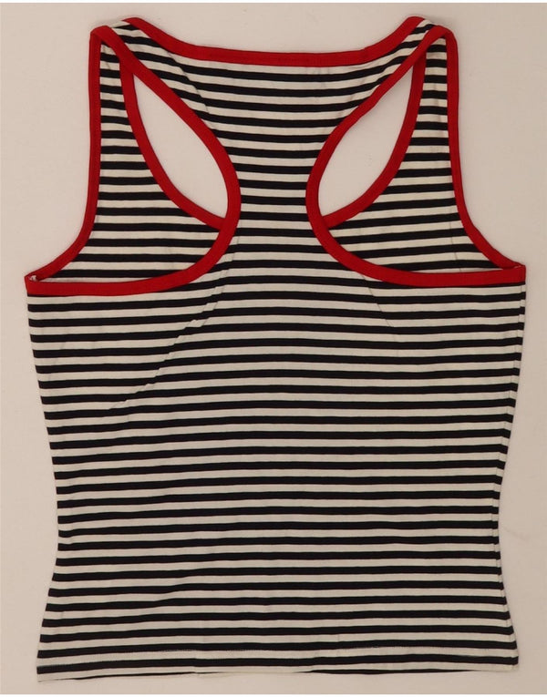 Canotta corta da donna Dkny UK 10 piccola in cotone gessato nero