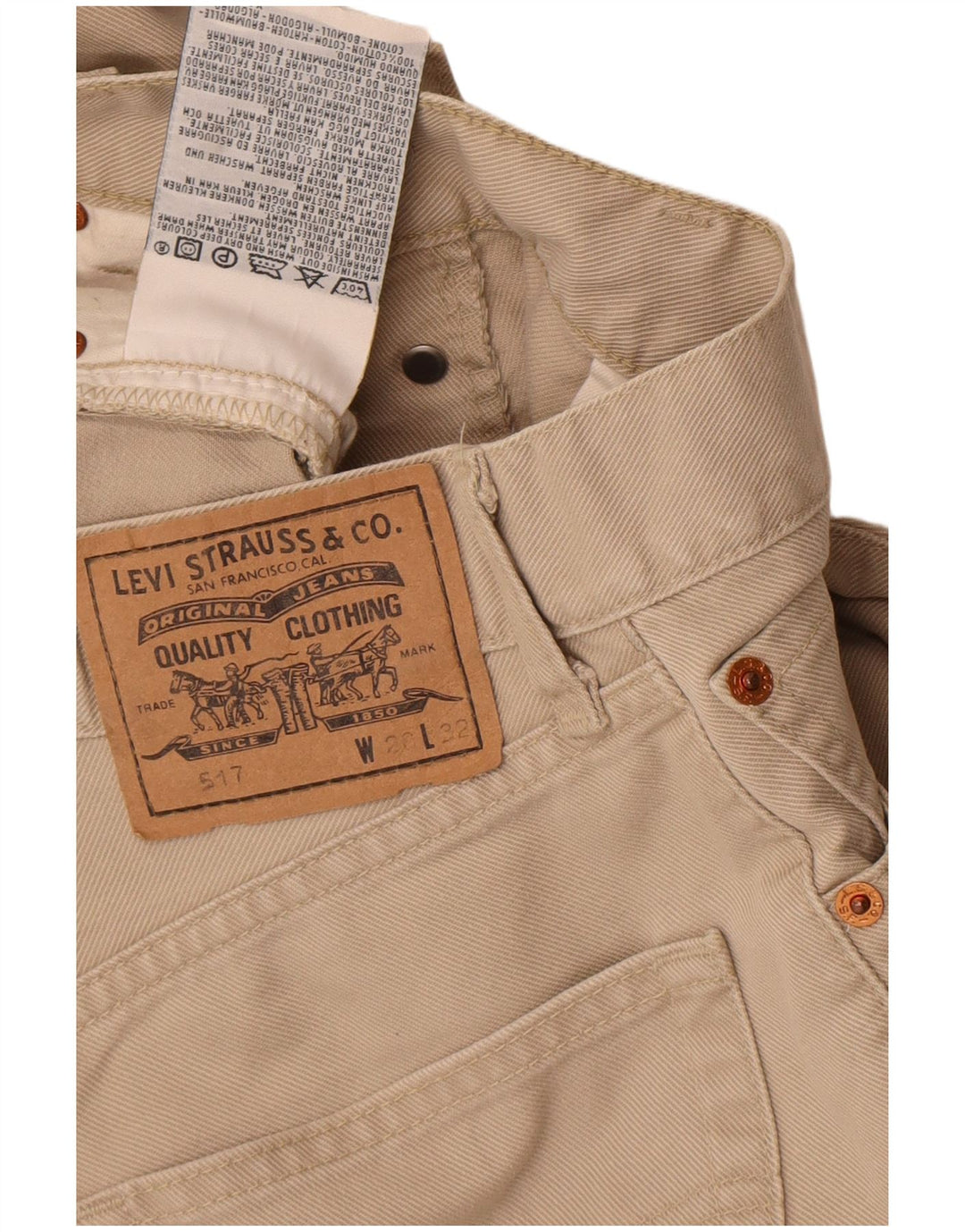 Jeans Levi's 517 Bootcut da donna W28 L32 in cotone beige