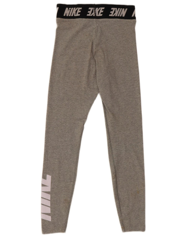 Leggings grafici da donna Nike UK 4 XS cotone color block grigio