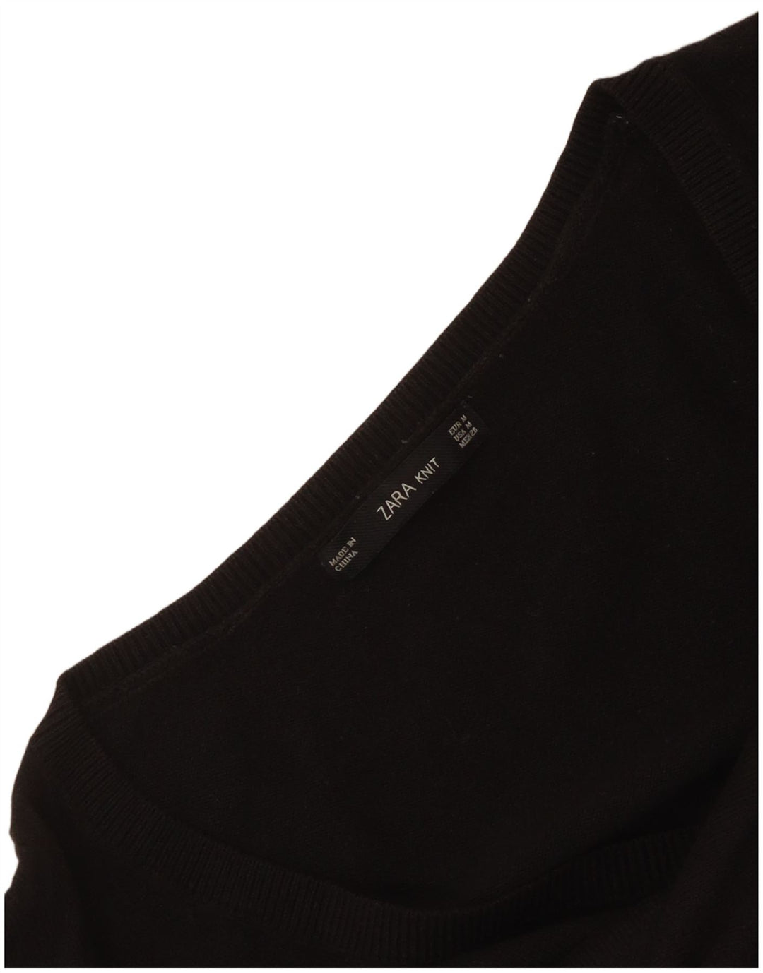 Maglione Zara da donna con scollo a V e maniche a 3/4 UK 14 medio nero