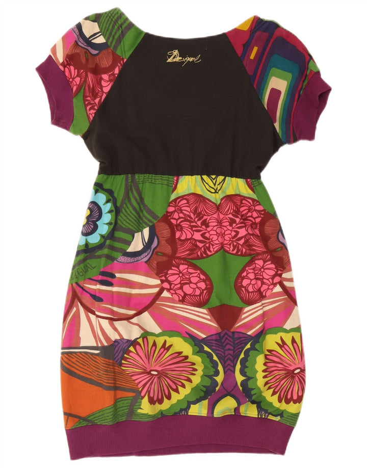 Desigual Graphic Bubble Dress da donna UK 10 Piccolo floreale multicolore