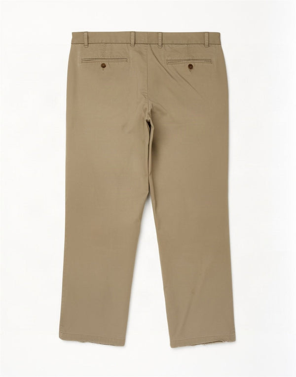 Marks & Spencer Mens Blue Harbour Straight Chino Trousers W42 L29 Khaki