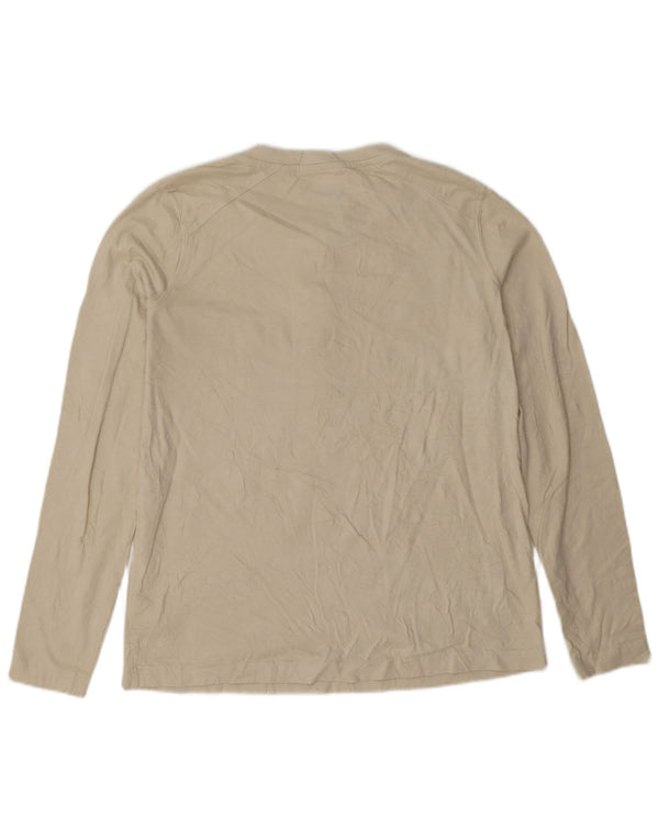 Dickies Top da donna a maniche lunghe UK 10 piccolo in cotone beige