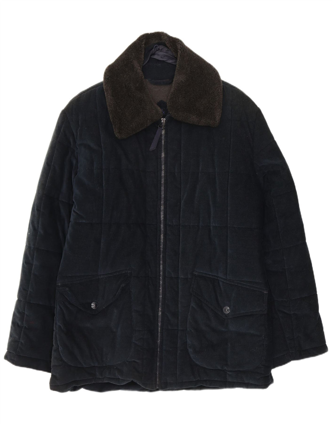 Giacca imbottita in velluto a coste Belfe & da uomo UK 38 Cotone medio blu navy