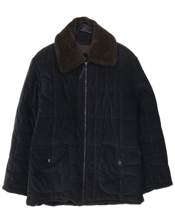 Giacca imbottita in velluto a coste Belfe & da uomo UK 38 Cotone medio blu navy