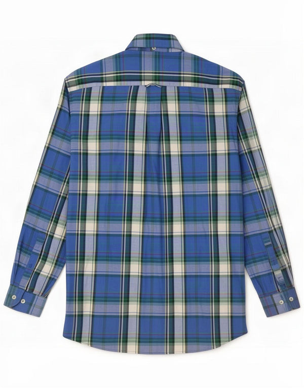 McGregor Mens Shirt Medium Blue Check Cotton
