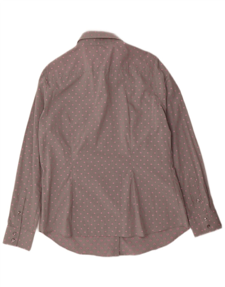 Camicia da donna Hawes & Curtis UK 14 grande grigio maculato