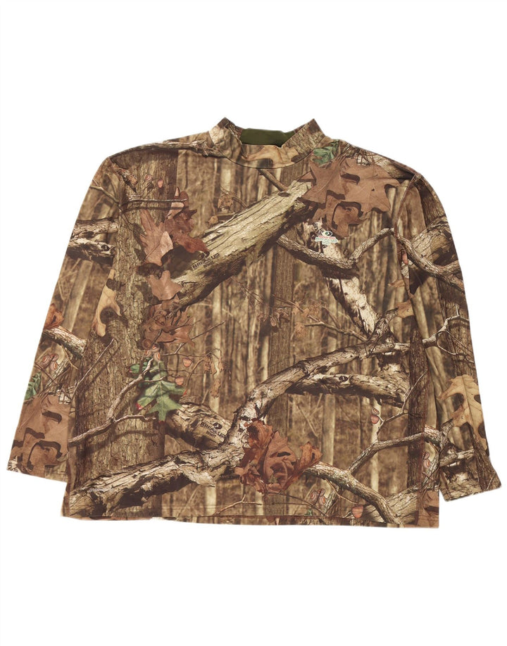 Russell Athletic - Top grafico da uomo a maniche lunghe 3XL marrone mimetico
