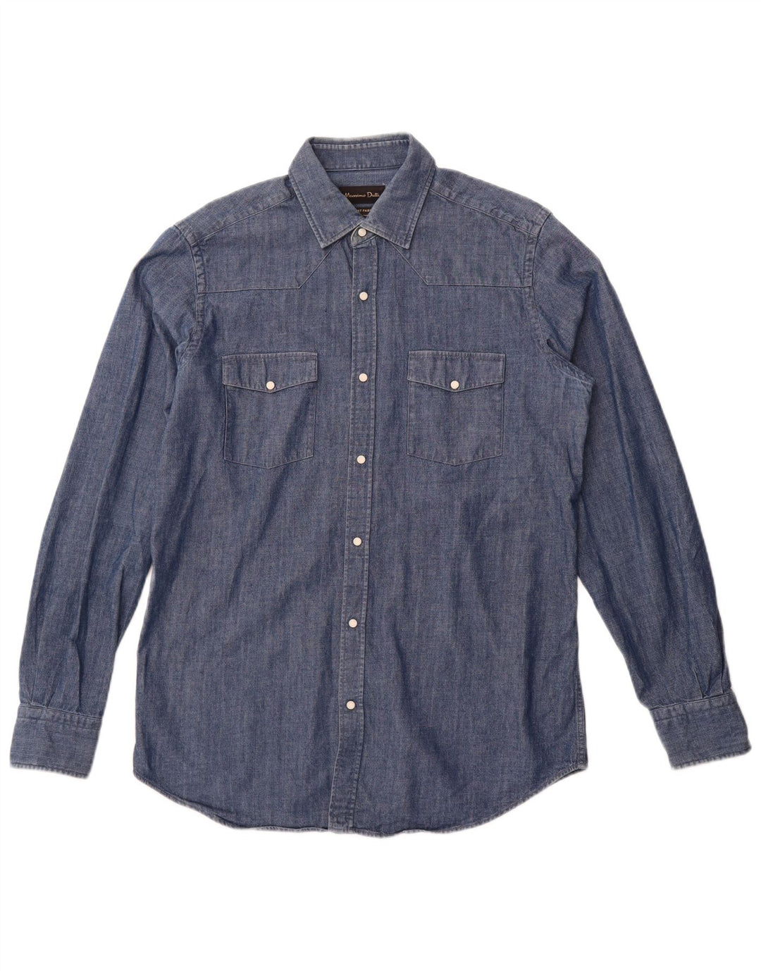 Camicia in denim da uomo Massimo Dutti in cotone blu medio