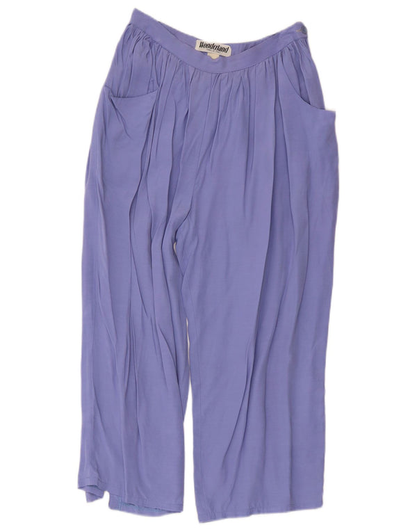 Pantaloni capri vintage da donna a vita alta con ancoraggio medio W26 L21 viola