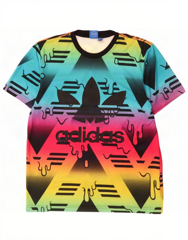 T-shirt grafica da uomo Adidas Top in poliestere multicolore medio