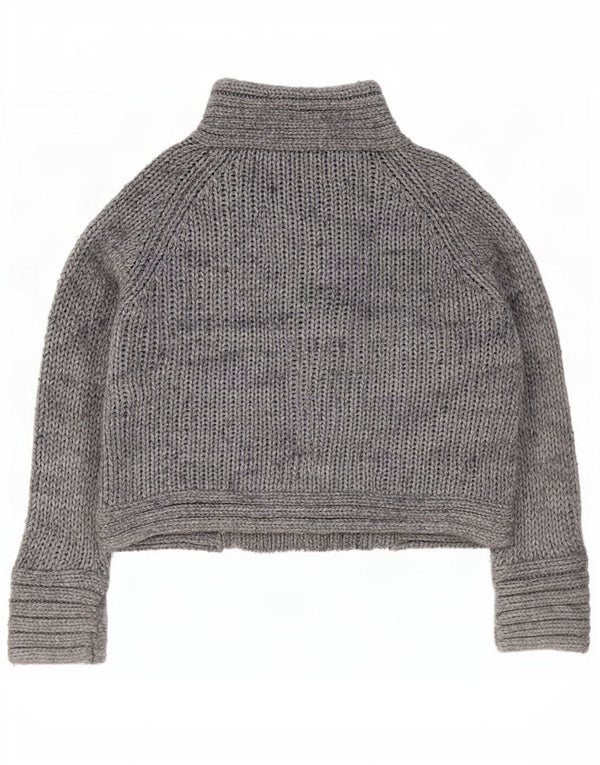 Maglione cardigan da donna Zara UK 14 Acrilico grigio medio