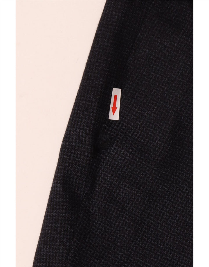 Giacca blazer da uomo a 2 bottoni Hugo Boss UK 42 XL pied de poule blu navy