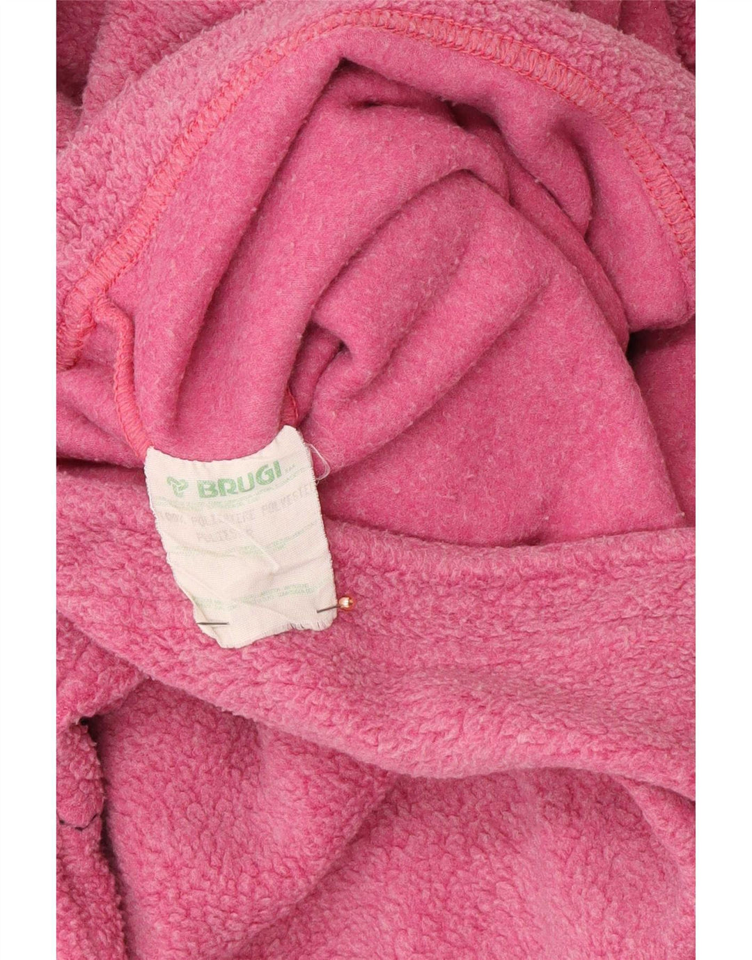 Brugi Maglione in pile da uomo con collo con zip grafico piccolo poliestere rosa