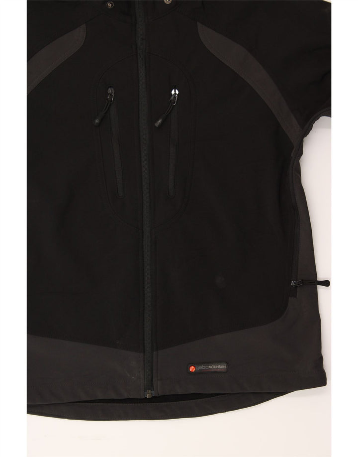 VINTAGE Womens Windbreaker Jacket UK 16 Large Black Colourblock Polyester Vintage Vintage and Second-Hand Vintage from Messina Hembry 