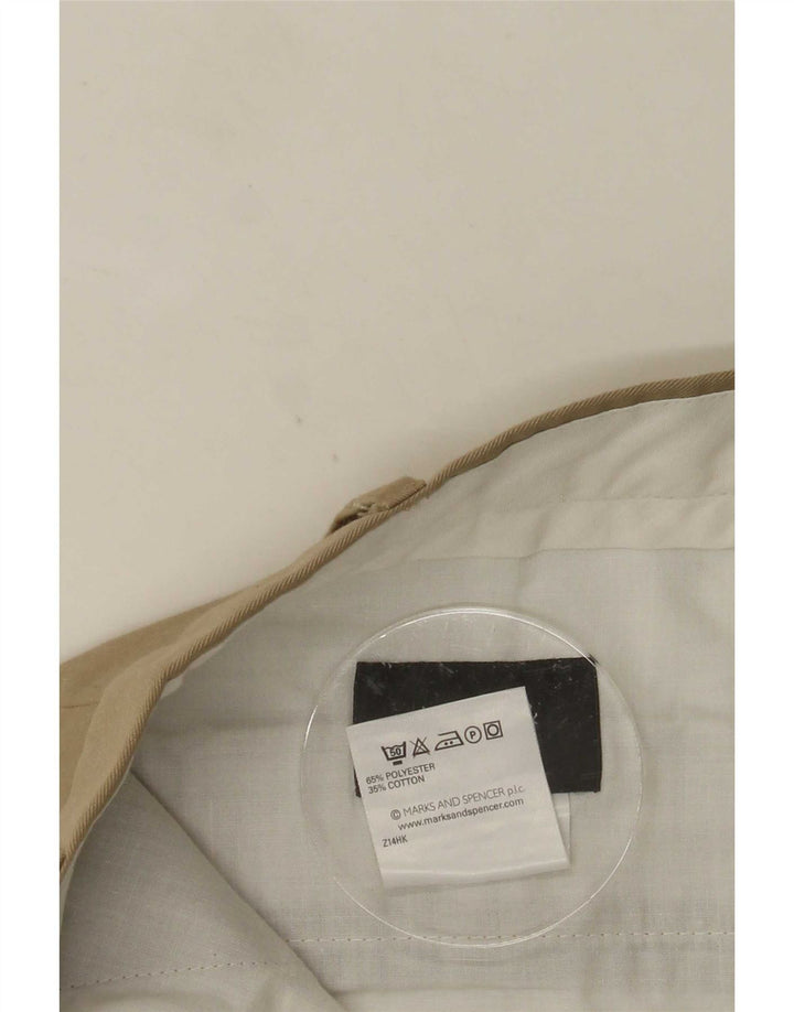 Pantaloni da abito con pegging da uomo Marks & Spencer W36 L31 Poliestere beige