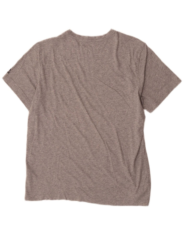 T-shirt grafica da uomo Reebok Top grande in cotone grigio