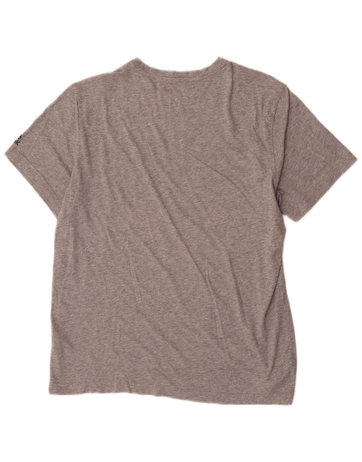 T-shirt grafica da uomo Reebok Top grande in cotone grigio