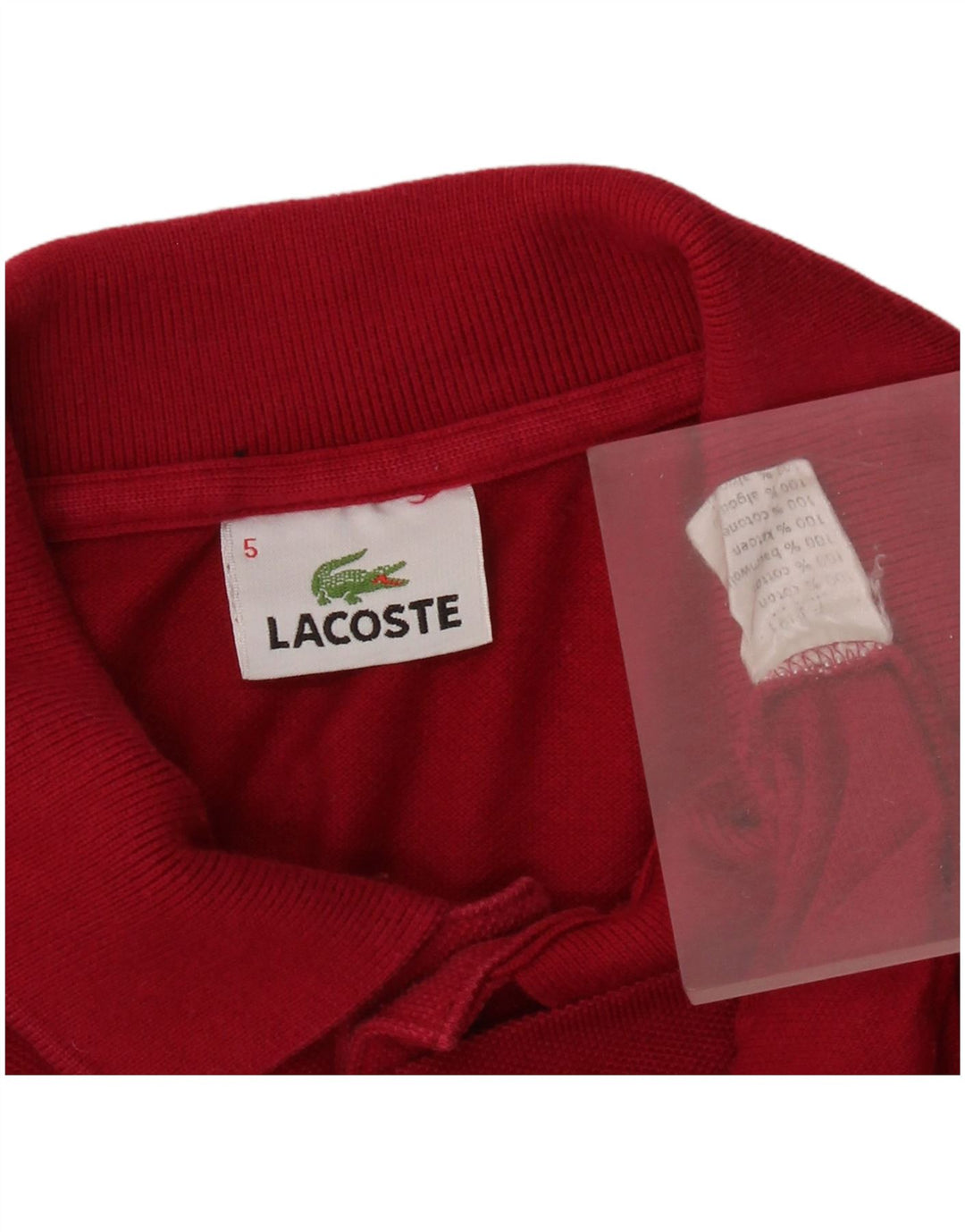 Polo da uomo LACOSTE taglia 5 grande in cotone rosso