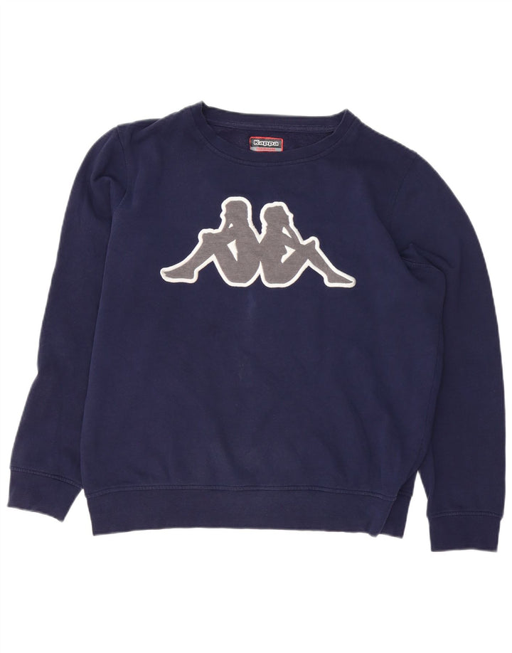 Felpa Kappa da donna oversize con grafica, maglione UK 14, medio, blu navy