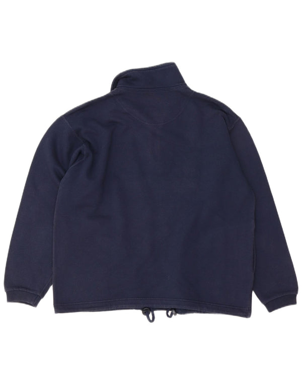 Felpa da donna con collo con zip CHAMPION, maglione UK 14, cotone blu navy medio