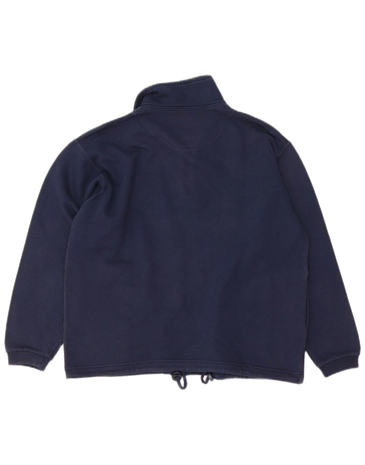 Felpa da donna con collo con zip CHAMPION, maglione UK 14, cotone blu navy medio