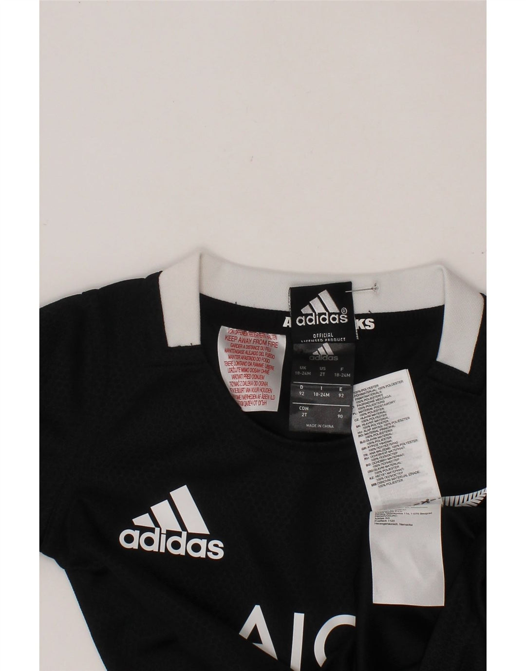 T-shirt grafica ADIDAS per neonato Nuova Zelanda 18-24 mesi Nera