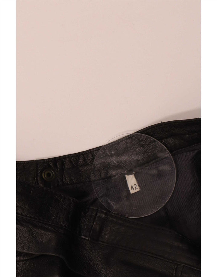 Gonna in pelle vintage da donna IT 42 media W26 nera