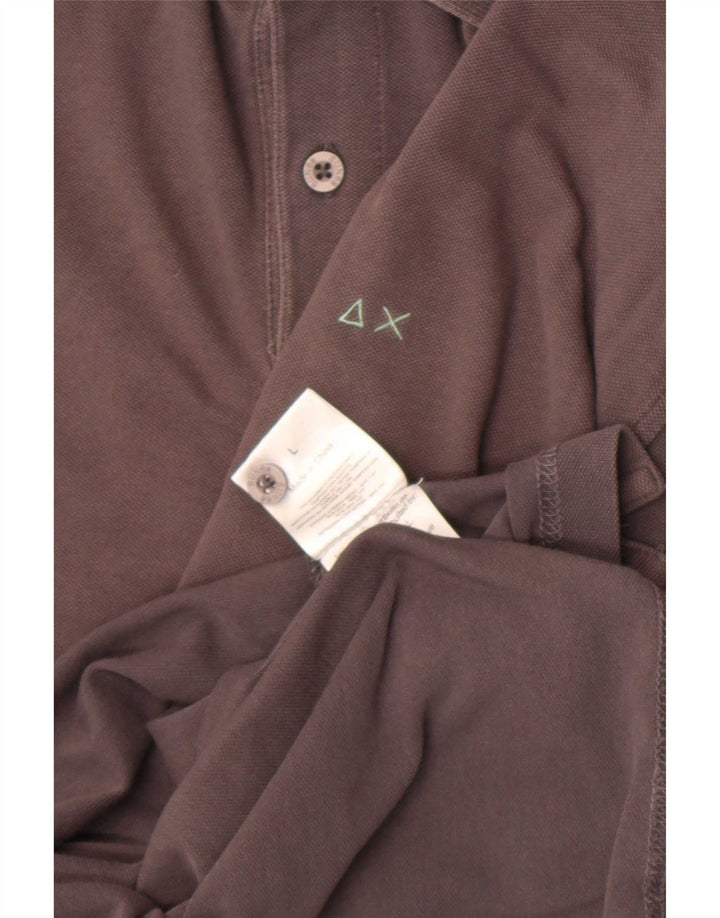 Polo da uomo Sun68 grande in cotone grigio