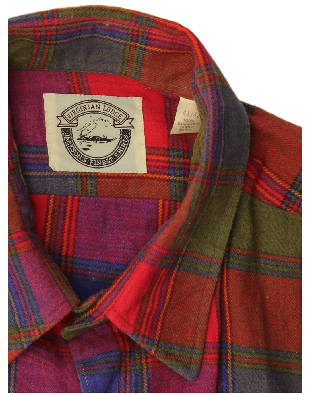 Camicia in flanella da uomo VINTAGE taglia 41/42 in cotone a quadri multicolore grande