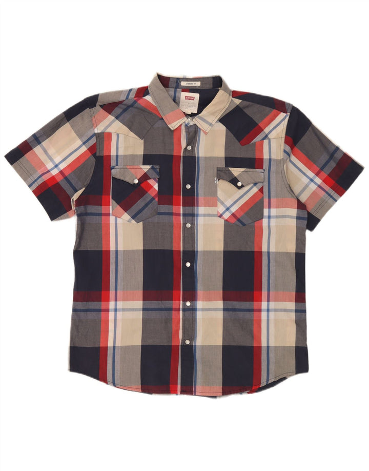 Camicia Levi's da uomo a maniche corte vestibilità standard XL in cotone a quadri multicolore
