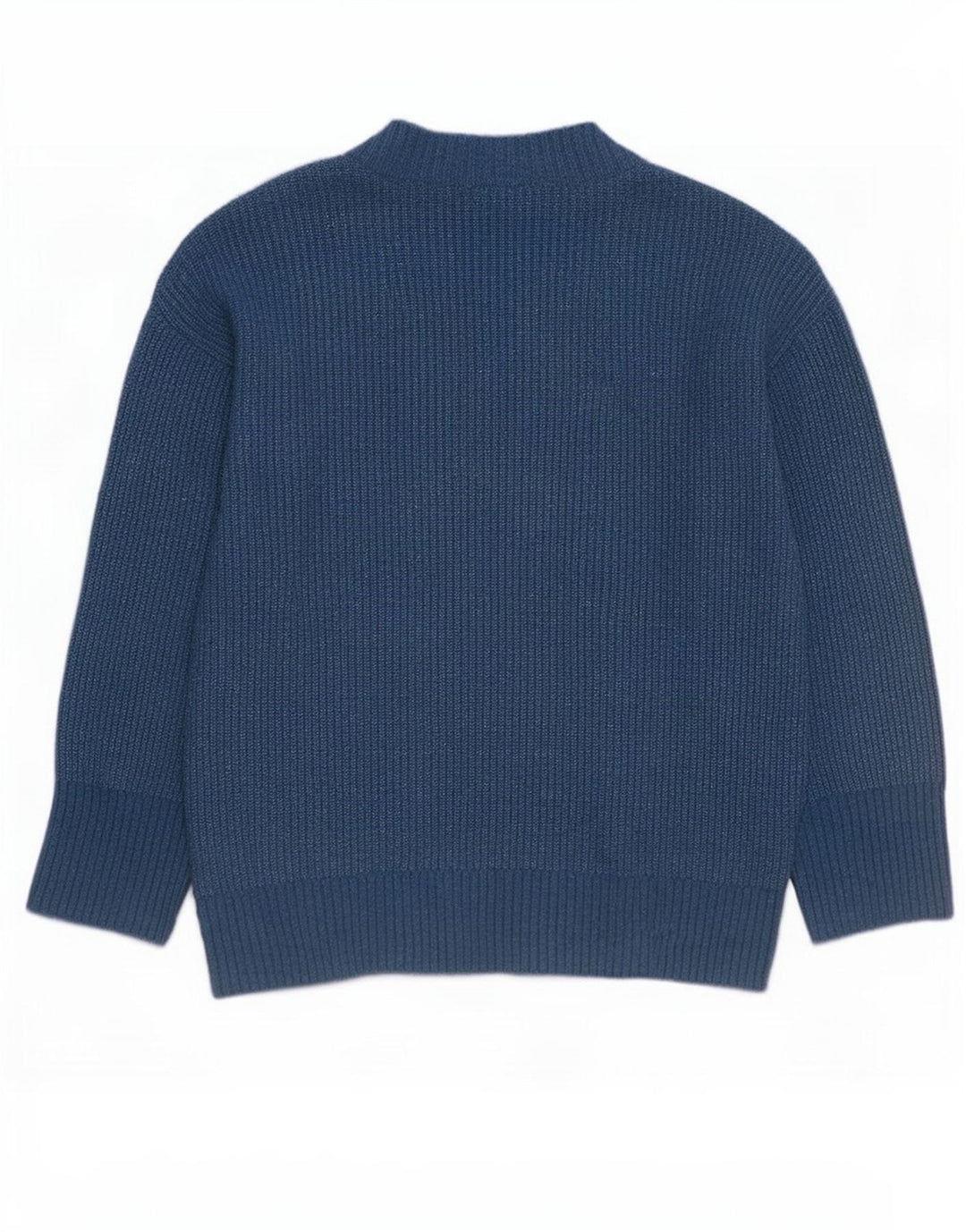 Maglione maglione oversize con scollo a V da donna Zara UK 14 Poliestere blu medio